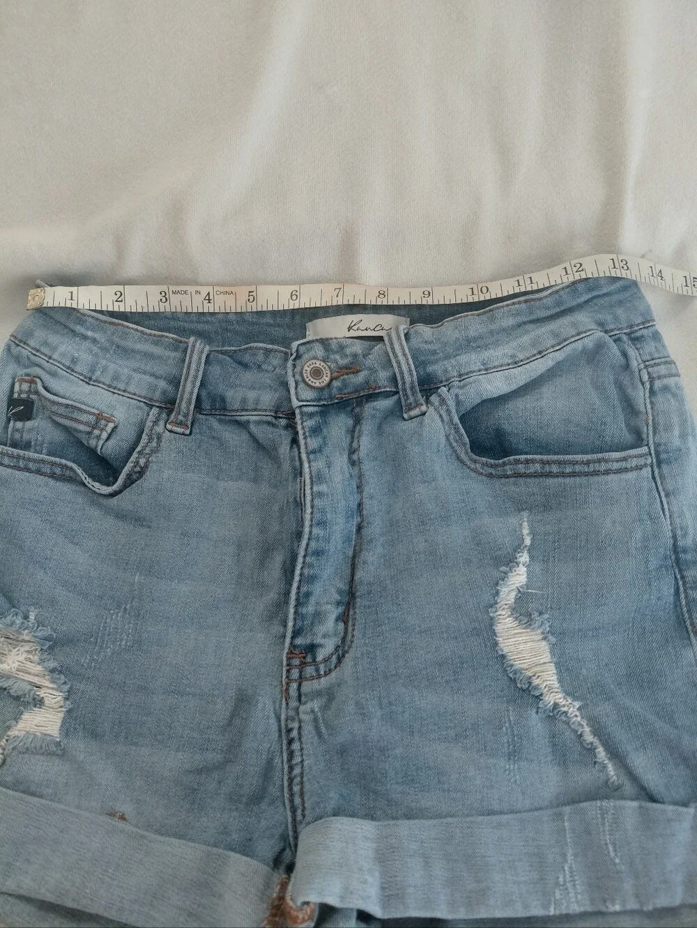 Kancan Light Blue Distressed Women’s Denim Shorts